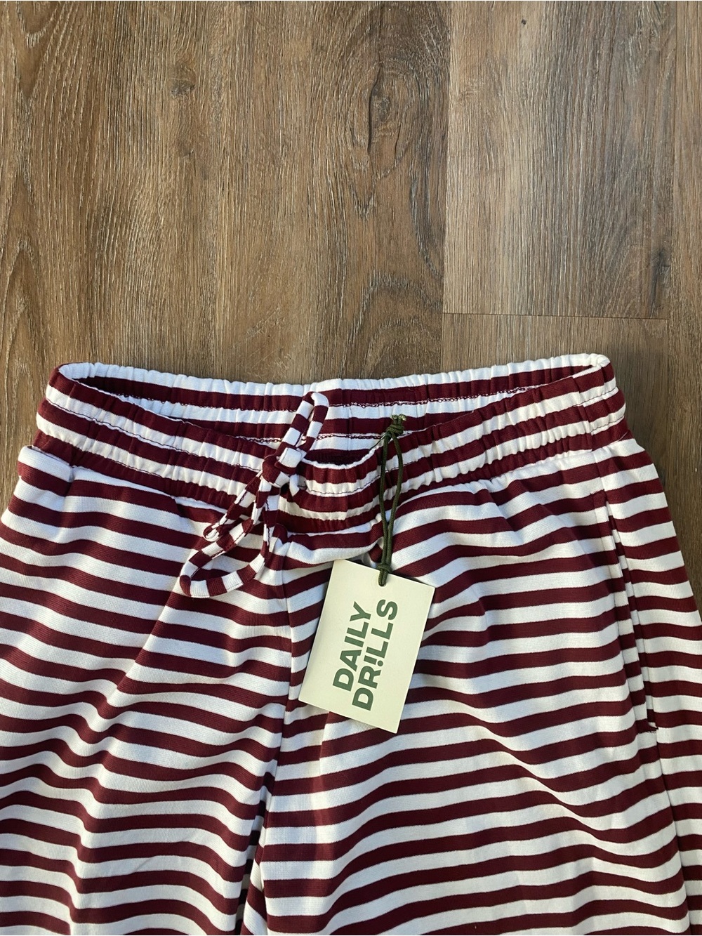 Daily Drills Maroon and White Striped lounge pants